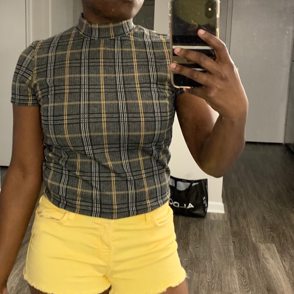 Plaid Knit Top